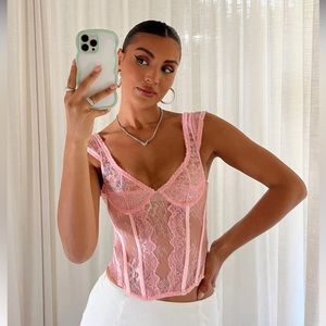 Princess Polly Lace Corset Pink